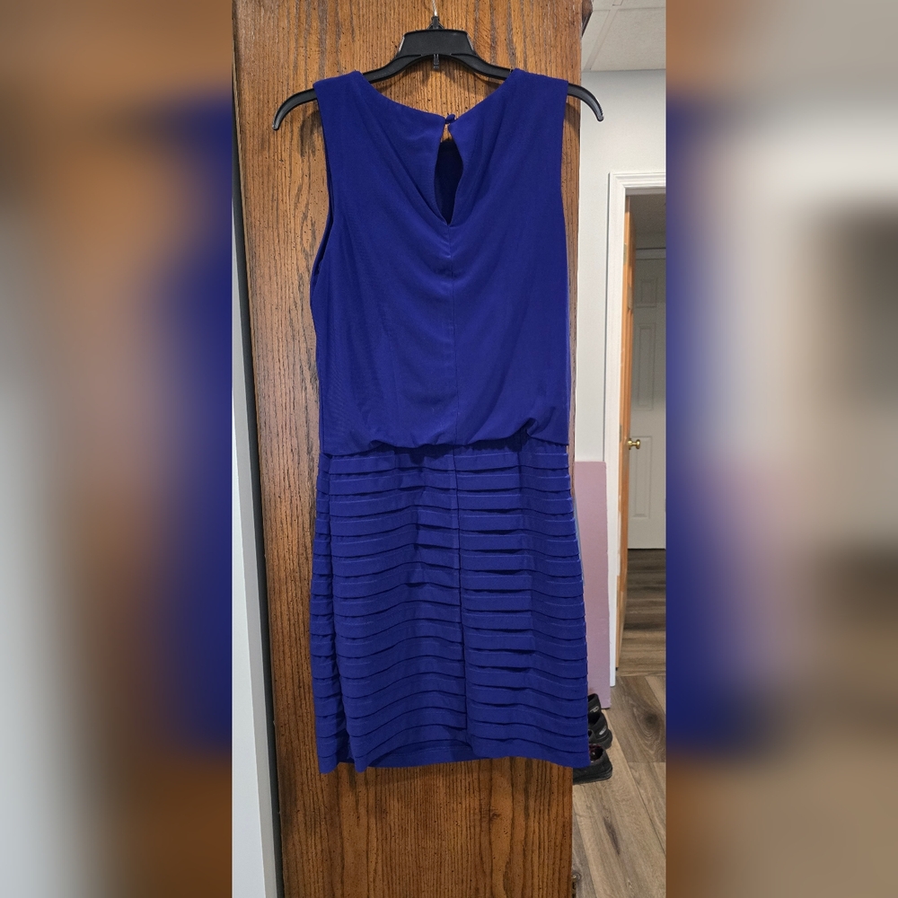 Scarlett Blue Pleated Halter Mini Dress - Picture 3 of 3